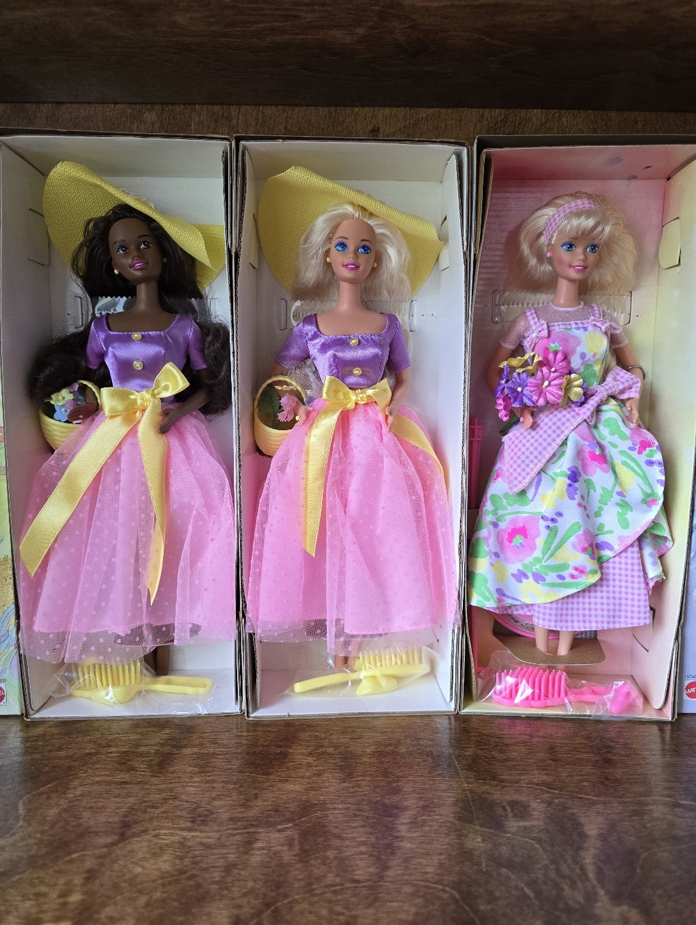 Lot of 3 Vintage 90s Mattel Avon Barbie Dolls Spring Blossoms Spring Petals NRFB